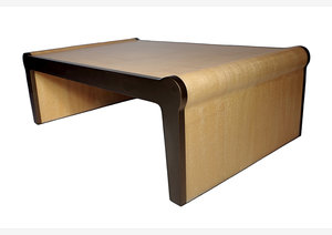 Waterfall Coffee Table / Loofah Finish Waterfall Table, Loofah, Bronze, Angled
