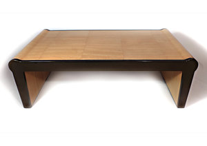 Waterfall Coffee Table / Loofah Finish Waterfall Table, Loofah, Bronze, Overhead