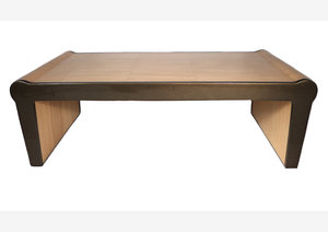 Waterfall Coffee Table / Loofah Finish Waterfall Table, Loofah, Bronze, Front