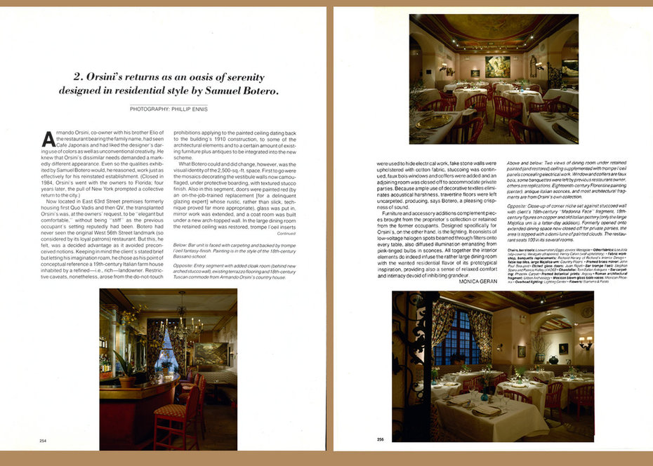 Interior Design, Orsini's, Restaurant, Commercial